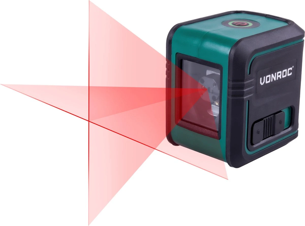 VONROC Kruislijnlaser – Rood – Zelfnivellerend – 10 Meter – Incl. Bevestigingsbeugel, Opbergtas 5 VONROC Kruislijnlaser – Rood – Zelfnivellerend – 10 Meter – Incl. Bevestigingsbeugel, Opbergtas - Afbeelding 3