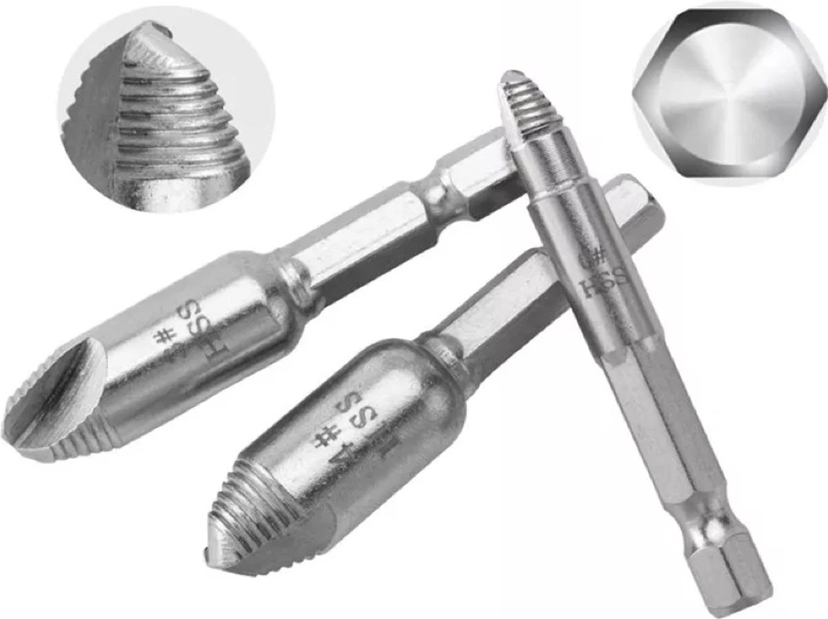 PD® - Schroef Verwijder Set - Schroefverwijderaar - Uitboorset - Schroefverwijderset - 6-delig 4 PD® - Schroef Verwijder Set - Schroefverwijderaar - Uitboorset - Schroefverwijderset - 6-delig - Afbeelding 2