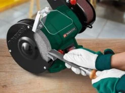 PARKSIDE Staande Bandschuur- En Slijpmachine - Slijp-/schuuroppervlak: Ø150 Mm / 50 X 686 Mm - Snelheid: 23 M/sec. (schuurschijf) Of 15 M/sec. (schuurband) - Vermogen: 240 W - Toerental: 2980 Min-¹ - Ideaal Om Metaal, Hout En Kunststof Te Bewerken -Makita Winkel 1200x900 106