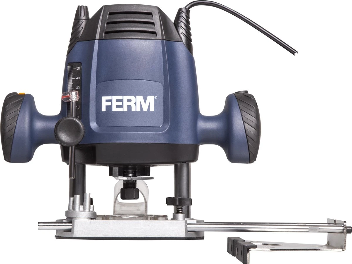 FERM Bovenfrees 1200W - 6, 8 Mm - Variabele Snelheid – Incl. 3-delige Frezenset, Kopieerring, Parallelgeleider En Passerpunt 4 FERM Bovenfrees 1200W - 6, 8 Mm - Variabele Snelheid – Incl. 3-delige Frezenset, Kopieerring, Parallelgeleider En Passerpunt - Afbeelding 2