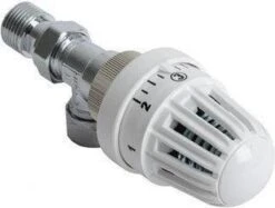 Plieger Thermostatisch Radiatorkraan Verkeerd Haaks- 1/2" X 15 - Wit