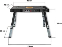 FUXTEC Werkbank - 5in1 - Universele Werkbank, Werkplatform, Steiger, Zaagbok, Transportrol En Werkplaatsrolbord In één - FX-WB 22 FUXTEC Werkbank - 5in1 - Universele Werkbank, Werkplatform, Steiger, Zaagbok, Transportrol En Werkplaatsrolbord In één - FX-WB -Makita Winkel 1200x912 11