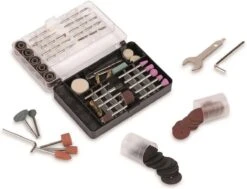 Powerplus POWX1341 Roterende Multitool - Multifunctioneel Gereedschap - 200W - Roterend - Variabele Snelheid - Digitale Display - Incl. Statief, Flexibele As, 2 Opzetstukken, 126 Accessoires En Gereedschapskoffer -Makita Winkel 1200x918 3