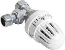 Plieger Thermostatisch Radiatorkraan Haaks- 1/2" X 15 - Wit