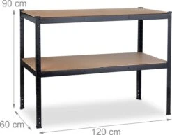 Relaxdays Werkbank Met 2 Etages - Werktafel - Garagewerkbank - Verstelbaar - Tot 150 Kg -Makita Winkel 1200x940 7