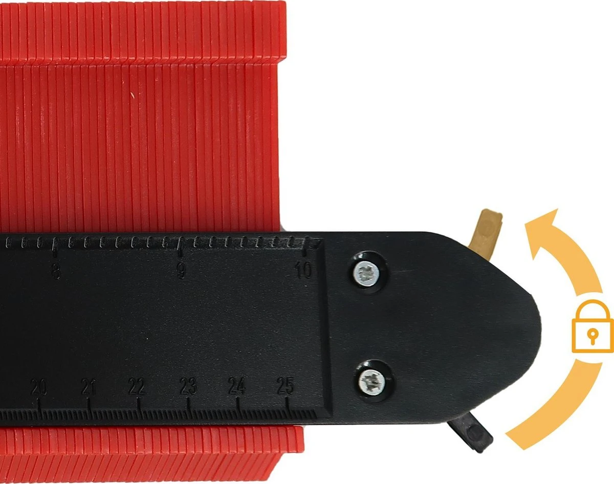 Aftekenhulp 25 CM Met LOCK - Profielmal - Profielaftaster - Meetinstrument - Contourmallen - Schuifmaat – Rood 5 Aftekenhulp 25 CM Met LOCK - Profielmal - Profielaftaster - Meetinstrument - Contourmallen - Schuifmaat – Rood - Afbeelding 3