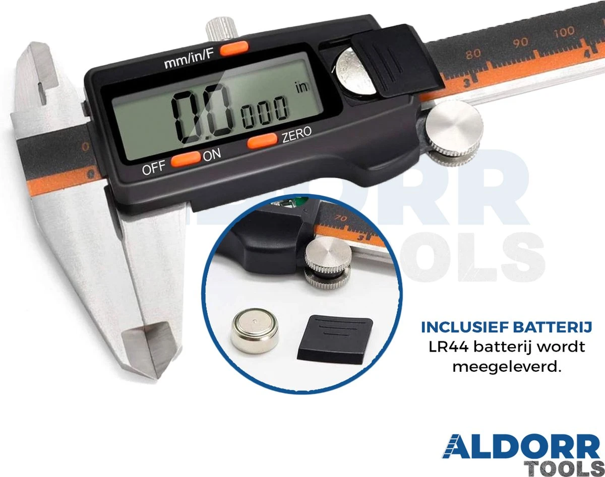 ALDORR Tools - Professionele Digitale Schuifmaat - RVS - Incl. 2 Reservebatterijen - 150mm 6 ALDORR Tools - Professionele Digitale Schuifmaat - RVS - Incl. 2 Reservebatterijen - 150mm - Afbeelding 4