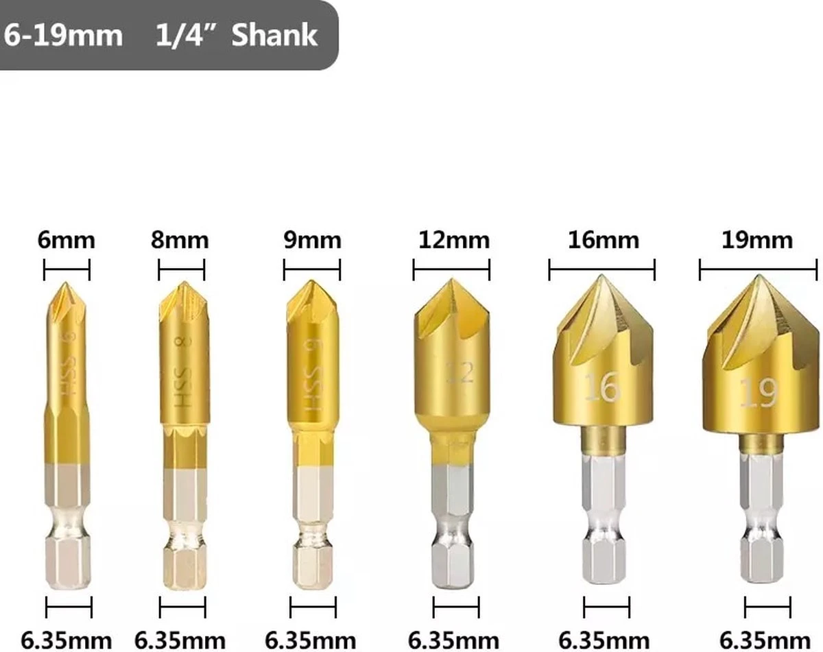 Merkloos 23 Delige Houtborenset - Verzinkborenset - Proppenboor - Hout - Houtproppen - Verzinkboren - Automatische Centerpunt - Boren - Houtboor 8 Merkloos 23 Delige Houtborenset - Verzinkborenset - Proppenboor - Hout - Houtproppen - Verzinkboren - Automatische Centerpunt - Boren - Houtboor - Afbeelding 6