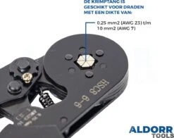 ALDORR Adereindhulstang Zeskante Persing - Krimptang - 0,25 Tot 6 Mm2 (AWG 23 Tot 10) -Makita Winkel 1200x952 12