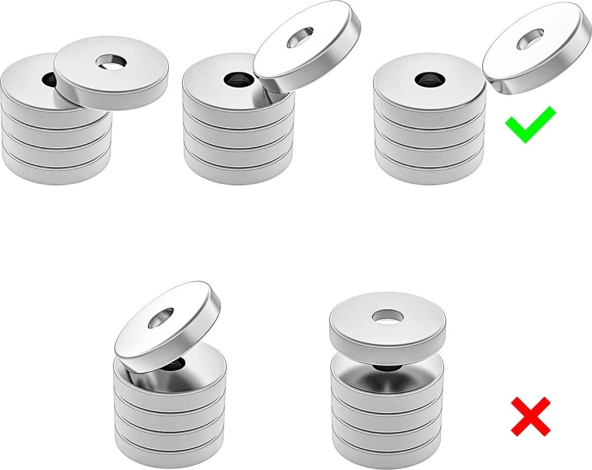 Brute Force – Schijfmagneten - Ringmagneten Met Gat - 15 X 4 Mm - Magneet Met Schroefgat – 5 Stuks 5 Brute Force – Schijfmagneten - Ringmagneten Met Gat - 15 X 4 Mm - Magneet Met Schroefgat – 5 Stuks - Afbeelding 3