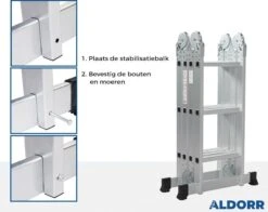 ALDORR Home - Vouwladder Aluminium 4 X 4 Treden Met Platform - 4,60 Meter 18 ALDORR Home - Vouwladder Aluminium 4 X 4 Treden Met Platform - 4,60 Meter -Makita Winkel 1200x954 5