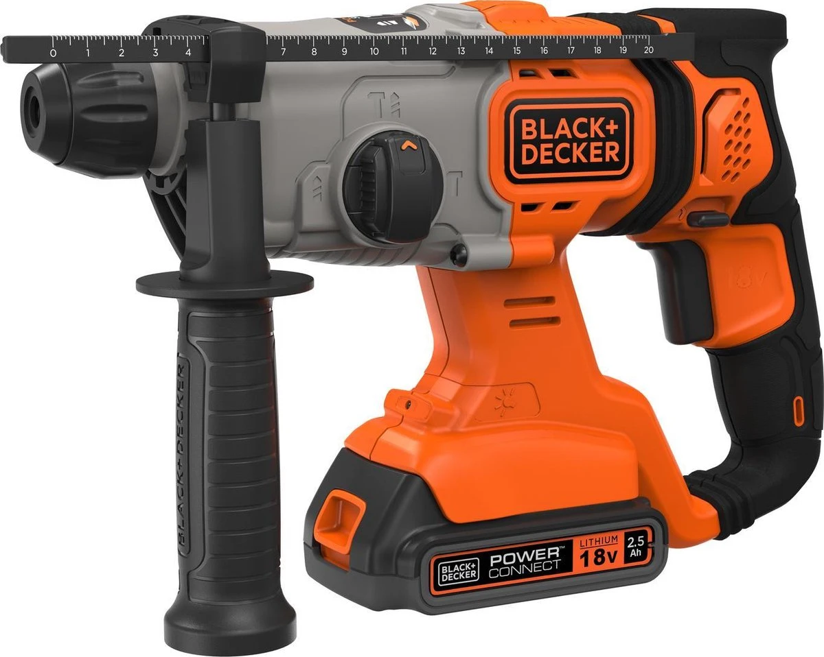 Black & Decker BLACK+DECKER BCD900E2K-QW Boorhamer - 18V - Incl. 2 Accu's, Lader En Koffer 3 Black & Decker BLACK+DECKER BCD900E2K-QW Boorhamer - 18V - Incl. 2 Accu's, Lader En Koffer