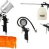 Wolpertech Compressor Accessoires 5 Stuks - Pneumatische Bandenpomp / Bandenvulpomp / Bandenvulpistool - Luchtdrukpistool / Blaaspistool - Verfspuit Bovenbeker - Vloeistofspuit - Spiraalslang 5 Meter -Makita Winkel 1200x959 1
