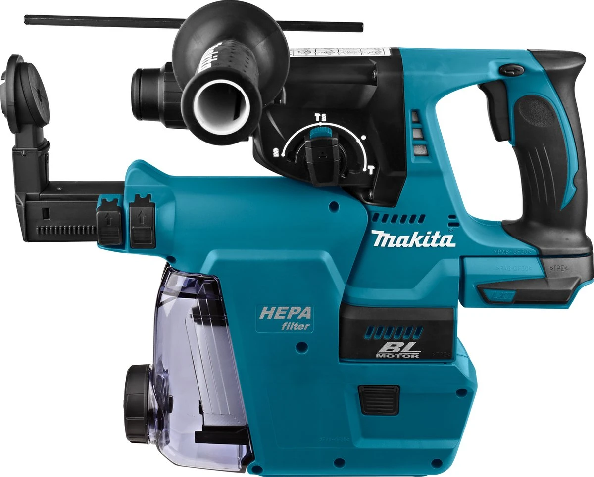 Makita DHR242Z Boorhamer - Losse Body - Zonder Accu's En Lader 8 Makita DHR242Z Boorhamer - Losse Body - Zonder Accu's En Lader - Afbeelding 6