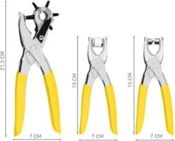 Ariko Revolvertang 203-delige Set - Ponstang - Oogjestang - Ringetjestang - Gaatjestang - Zeilringtang - Drukknooptang - Riemen & Leer - Met Benodigdheden -Makita Winkel 1200x967 10