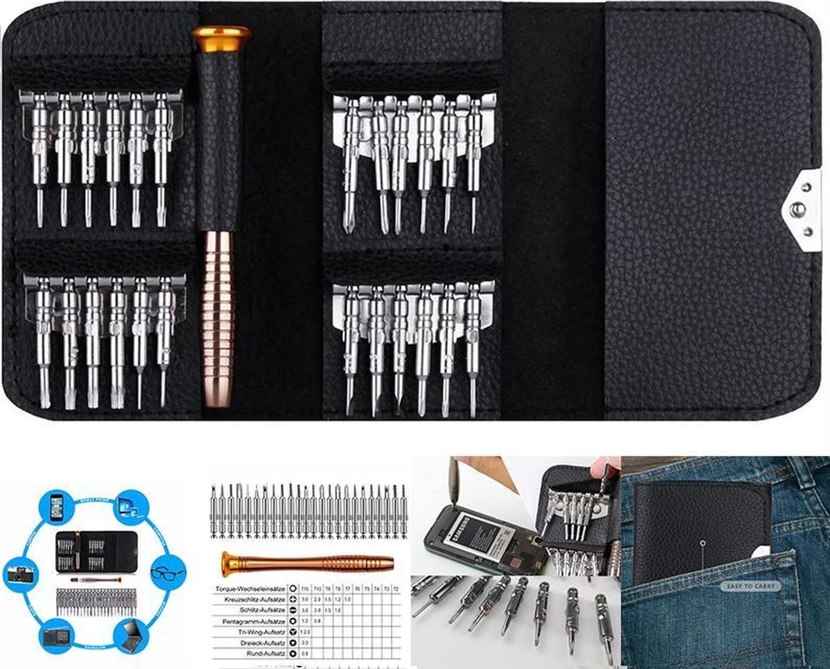 Precisie Pentalobe Torx Schroevendraaierset - Schroevendraaier Bitset T2 T3 T4 T5 T6 T7 T8 T10 T15 - Horloge & Smartphone Laptop Apple Macbook IPhone Screwdriver Gereedschap Set - 25-Delig 3 Precisie Pentalobe Torx Schroevendraaierset - Schroevendraaier Bitset T2 T3 T4 T5 T6 T7 T8 T10 T15 - Horloge & Smartphone Laptop Apple Macbook IPhone Screwdriver Gereedschap Set - 25-Delig
