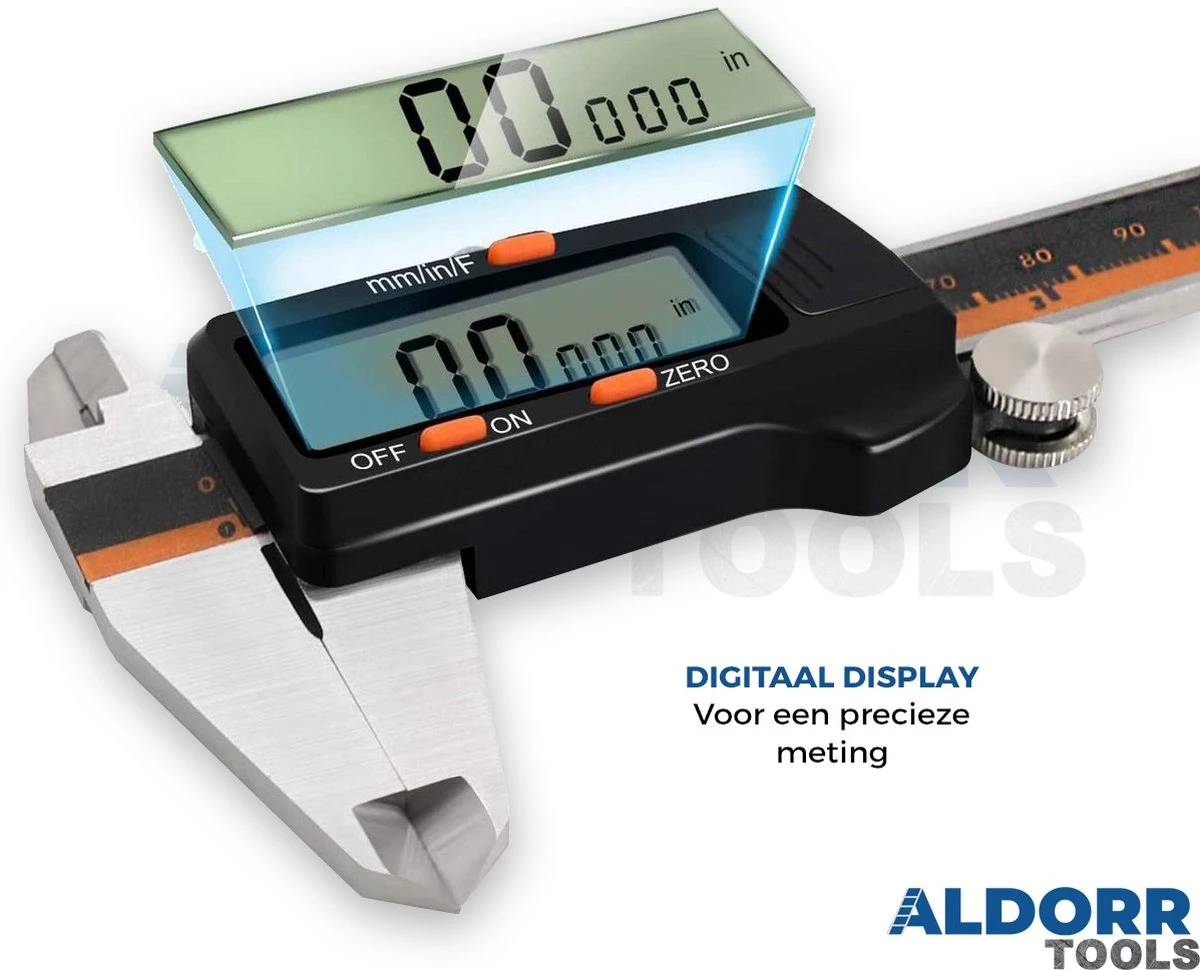 ALDORR Tools - Professionele Digitale Schuifmaat - RVS - Incl. 2 Reservebatterijen - 150mm 8 ALDORR Tools - Professionele Digitale Schuifmaat - RVS - Incl. 2 Reservebatterijen - 150mm - Afbeelding 6