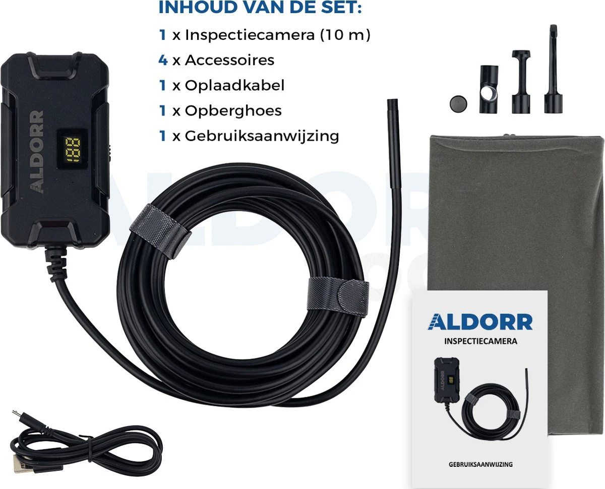 ALDORR Tools - Inspectiecamera 10M - Android/IOS - IP68 Waterdicht - 1080P HD - Endoscoop - Inspecteren Met Telefoon 8 ALDORR Tools - Inspectiecamera 10M - Android/IOS - IP68 Waterdicht - 1080P HD - Endoscoop - Inspecteren Met Telefoon - Afbeelding 6