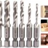 Merkloos 6-delig Boortap Set - Bit Boor Tap En Verzinken Set Gemaakt Van HSS - Gereedschap Boormachine M3-M10 - Schroefdraad Snijden - Combi Boortap - Gaten Boren - Incl. Klein Opbergdoosje -Makita Winkel 1200x971 7