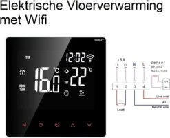 TechU™ Slimme Thermostaat Wit – Alleen Voor Elektrische Vloerverwarming – Bediening Met App & Wifi -Makita Winkel 1200x973 7