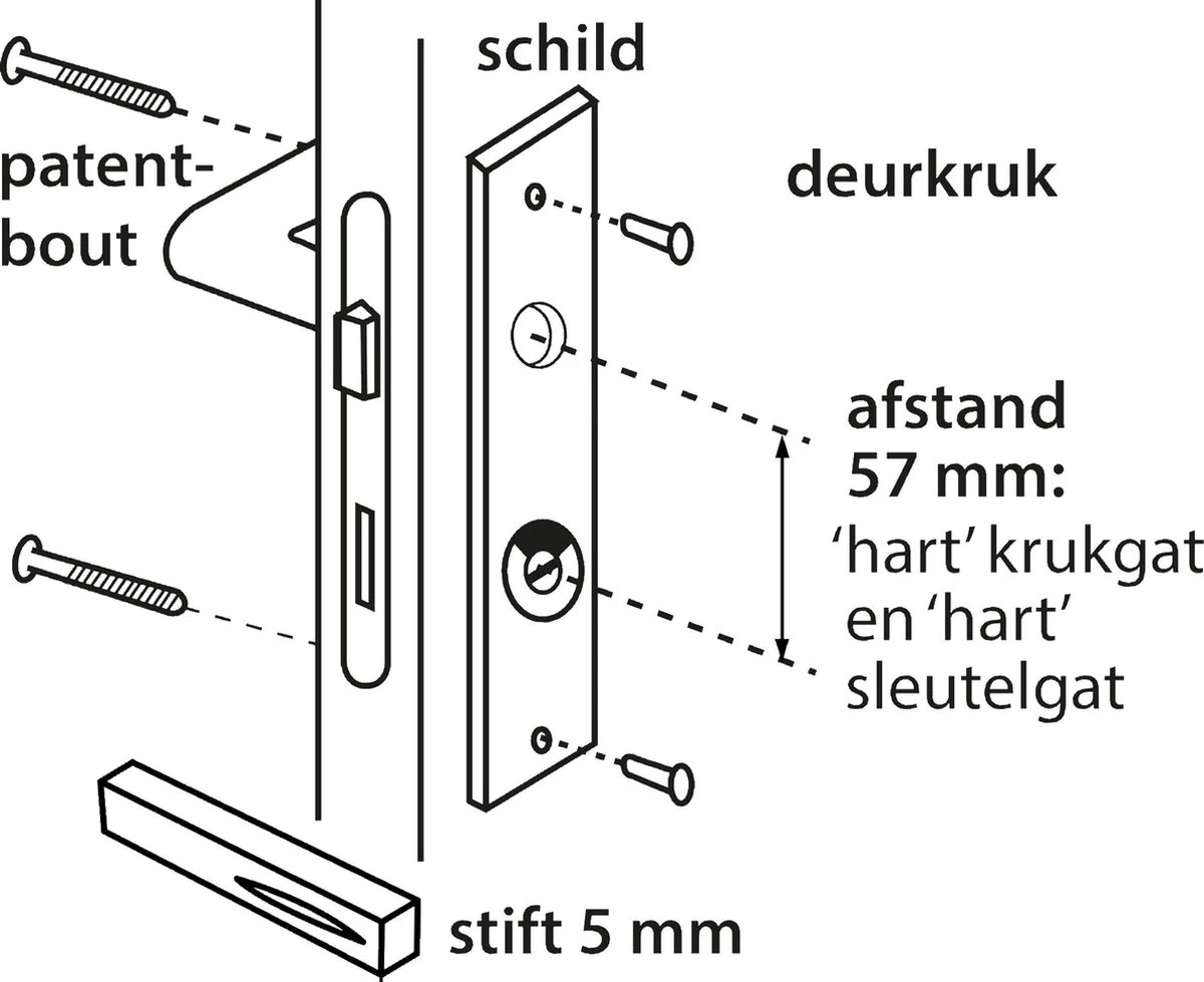 Starx Deurklink Zwart – Deurbeslag – Deurschild Met Toiletsluiting (WC57–5) – Deurklink Blok 4 Starx Deurklink Zwart – Deurbeslag – Deurschild Met Toiletsluiting (WC57–5) – Deurklink Blok - Afbeelding 2