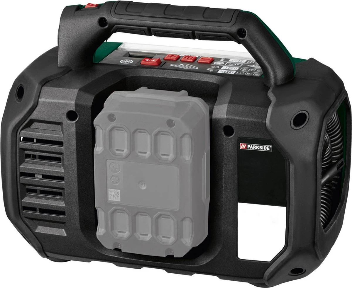 Parkside Accu Compressor / Luchtpomp - 20V - Werkdruk: 10,3 Bar - Luchtdebiet: Max. 380 L/min. - Exclusief Accu En Snellader 4 Parkside Accu Compressor / Luchtpomp - 20V - Werkdruk: 10,3 Bar - Luchtdebiet: Max. 380 L/min. - Exclusief Accu En Snellader - Afbeelding 2