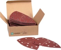 VONROC Schuurpapier Set – 100x150MM – 50 Stuks – Voor Schuurmachines – Voorstuk Draaibaar