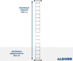 ALDORR Home - Vouwladder Aluminium 4 X 4 Treden Met Platform - 4,60 Meter 16 ALDORR Home - Vouwladder Aluminium 4 X 4 Treden Met Platform - 4,60 Meter -Makita Winkel 1200x996 3
