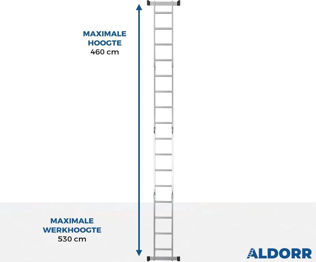 ALDORR Home - Vouwladder Aluminium 4 X 4 Treden Met Platform - 4,60 Meter 8 ALDORR Home - Vouwladder Aluminium 4 X 4 Treden Met Platform - 4,60 Meter - Afbeelding 6