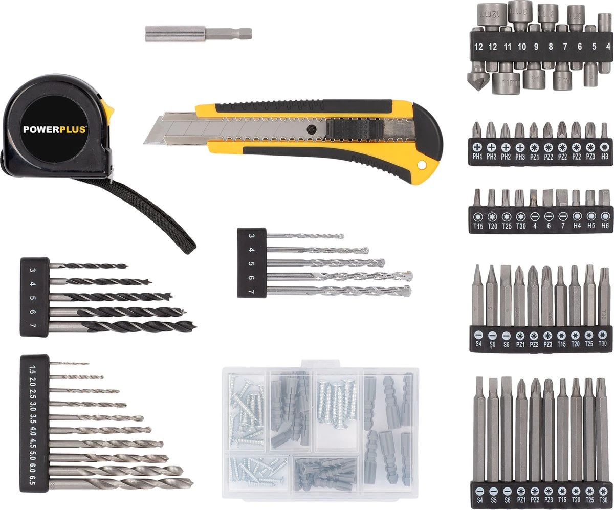 Powerplus POWX00830 Accu Boormachine - Schroefboormachine - Boormachine Accu - Accu Schroevendraaier - 20V - Incl. 2 X 20V Li-ion Accu's, Lader En 134-delige Gereedschapskoffer Met Schroefbits - Voor Hout, Steen En Metaal 4 Powerplus POWX00830 Accu Boormachine - Schroefboormachine - Boormachine Accu - Accu Schroevendraaier - 20V - Incl. 2 X 20V Li-ion Accu's, Lader En 134-delige Gereedschapskoffer Met Schroefbits - Voor Hout, Steen En Metaal - Afbeelding 2