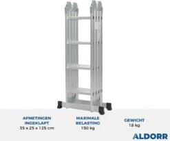 ALDORR Home - Vouwladder Aluminium 4 X 4 Treden Met Platform - 4,60 Meter 17 ALDORR Home - Vouwladder Aluminium 4 X 4 Treden Met Platform - 4,60 Meter -Makita Winkel 1200x999 10