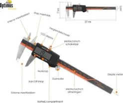 Optimus Professionele Digitale Schuifmaat Met Handige Opbergcase - Incl. Extra Batterijen - RVS - 150mm Meetbereik 21 Optimus Professionele Digitale Schuifmaat Met Handige Opbergcase - Incl. Extra Batterijen - RVS - 150mm Meetbereik -Makita Winkel 1200x999 3