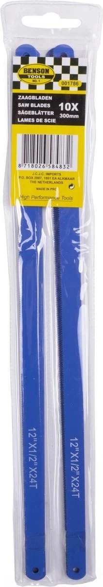 Benson Universeel Zaagblad Ijzerzaag - Reserve Zaagblad - Zaagbladen - 300mm - 10 Stuks 6 Benson Universeel Zaagblad Ijzerzaag - Reserve Zaagblad - Zaagbladen - 300mm - 10 Stuks - Afbeelding 4