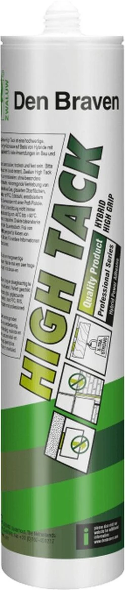 Zwaluw Den Braven High Tack Lijmkit - Wit - 290ml -Makita Winkel 254x1200