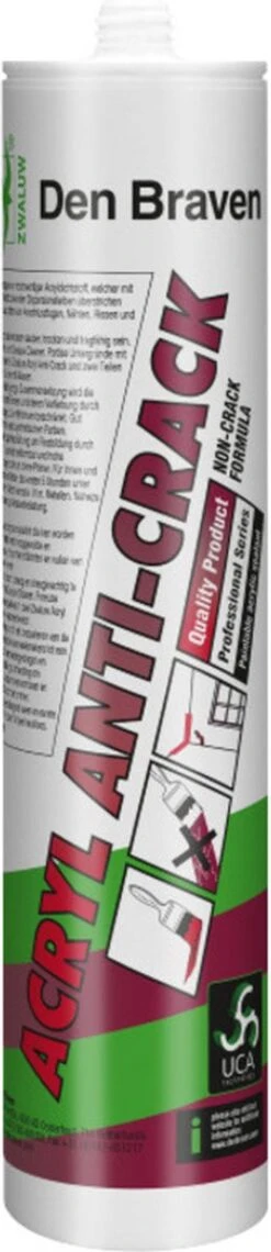 Zwaluw - Den Braven -Acryl Anti-Crack Acrylaatkit Wit - 310 Ml.