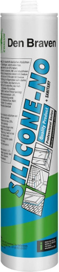Zwaluw Den Braven 30619413 Silicone-NO Sanitary Siliconenkit - Transparant Grijs- 310ml -Makita Winkel 263x1200 2
