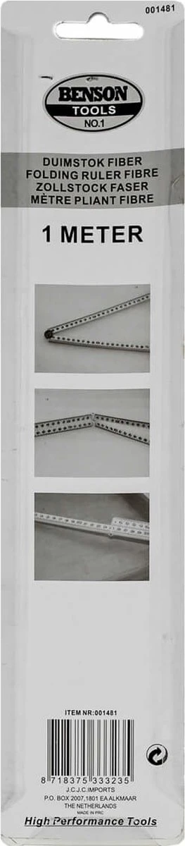 Benson Duimstok - 1 Meter - Fiber 4 Benson Duimstok - 1 Meter - Fiber - Afbeelding 2