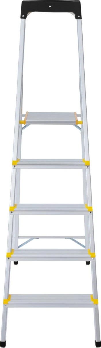 Panthera Huishoudtrap - Keukentrap 5 Treden - Aluminium - Max Werkhoogte: 2.96 Meter - Voor Particulier En Professioneel Gebruik 5 Panthera Huishoudtrap - Keukentrap 5 Treden - Aluminium - Max Werkhoogte: 2.96 Meter - Voor Particulier En Professioneel Gebruik - Afbeelding 3