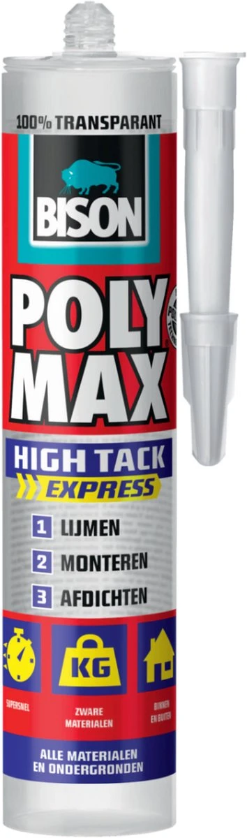 Bison PolyMax High Tack Express 300 Gram - Transparant 6 Bison PolyMax High Tack Express 300 Gram - Transparant - Afbeelding 4