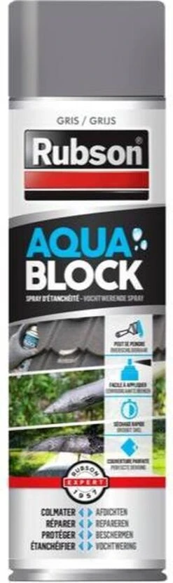 Rubson Aquablock Rubberspray 300 Ml - GRIJS - Vloeibaar Rubber Seal - Rubber Spray - Rubber Coating