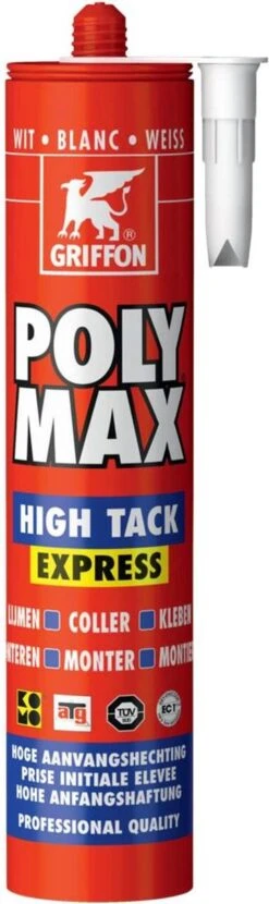 Griffon 6303764 Poly Max High Tack Express Montagelijm - Koker - Wit - 435gr -Makita Winkel 357x1200 3