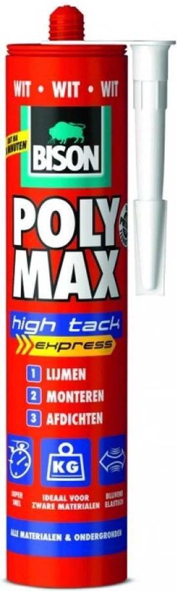Bison PolyMax High Tack Express 300 Gram - Transparant 4 Bison PolyMax High Tack Express 300 Gram - Transparant - Afbeelding 2