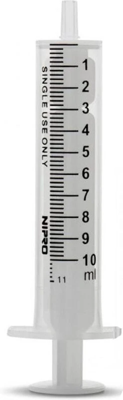 Niet Medische Spuitjes Zonder Naald, 10ml Met Ml Indeling 9st. Per Verpakking