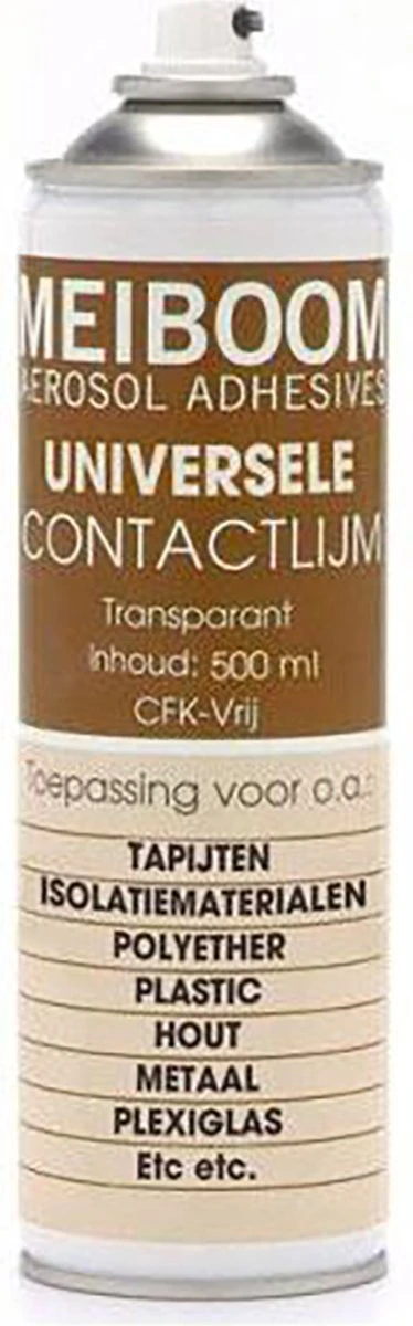 Meiboom Universele Contactlijm Spraylijm / Spuitlijm - Professionele Spuit Lijmspray 500ML 3 Meiboom Universele Contactlijm Spraylijm / Spuitlijm - Professionele Spuit Lijmspray 500ML