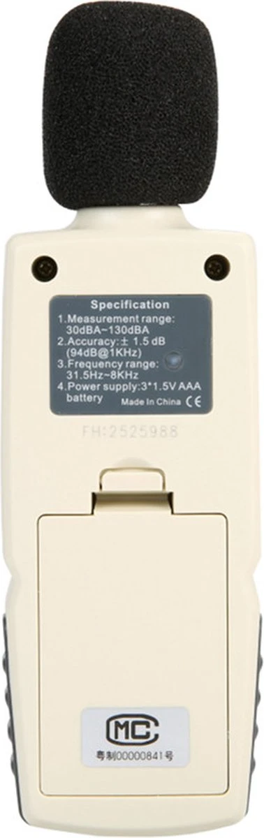 Benetech Decibelmeter - Incl. Batterijen - Geluidsmeter - Db Meter - 30 Tot 130 Db - Digitaal 8 Benetech Decibelmeter - Incl. Batterijen - Geluidsmeter - Db Meter - 30 Tot 130 Db - Digitaal - Afbeelding 6