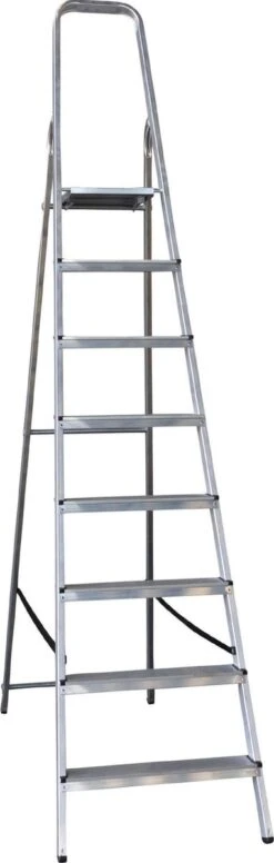 ALDORR Home - Huishoudtrap 8 Treden - Huishoudladder Inklapbaar - Keukentrap Opvouwbaar