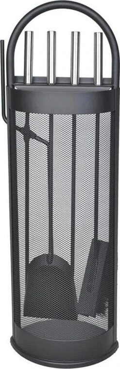 Merkloos Openhaard Set 5 Delig Zwart – Haardset – Openhaardset – Open Haard Gereedschaap – Inclusief Pook, Schep, Bezem, Grijper