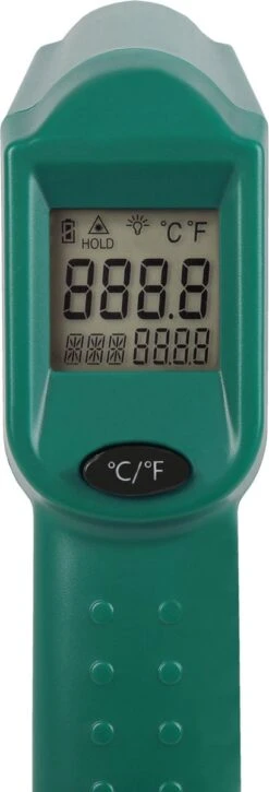 VONROC Digitale Infrarood Thermometer – Laser – Meetbereik -40°C Tot 530°C – Incl. 2 Batterijen 10 VONROC Digitale Infrarood Thermometer – Laser – Meetbereik -40°C Tot 530°C – Incl. 2 Batterijen -Makita Winkel 409x1200