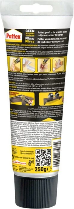 Pattex Geen Spijkers & Schroeven 250gram Montagekit Montagelijm - Geschikt Voor Binnen - Alle Materialen - Extreem Sterk - Montage Lijm - Montage Kit -Makita Winkel 424x1200 2