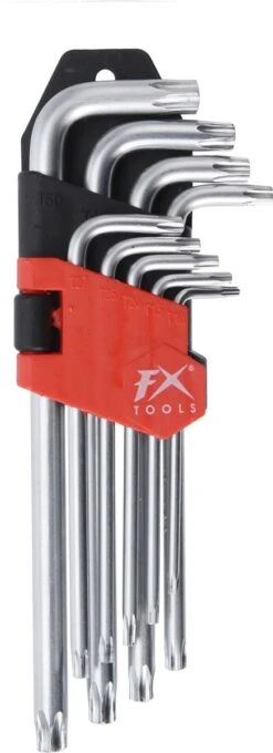 Merkloos Torx Sleutelset / Torx Schroevendraaierset - Met Opbergband - 9-delig